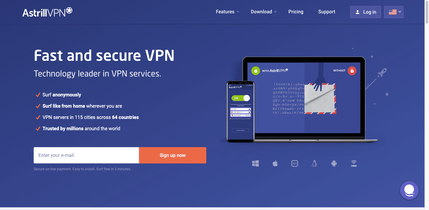 Astrill VPN-screenshot